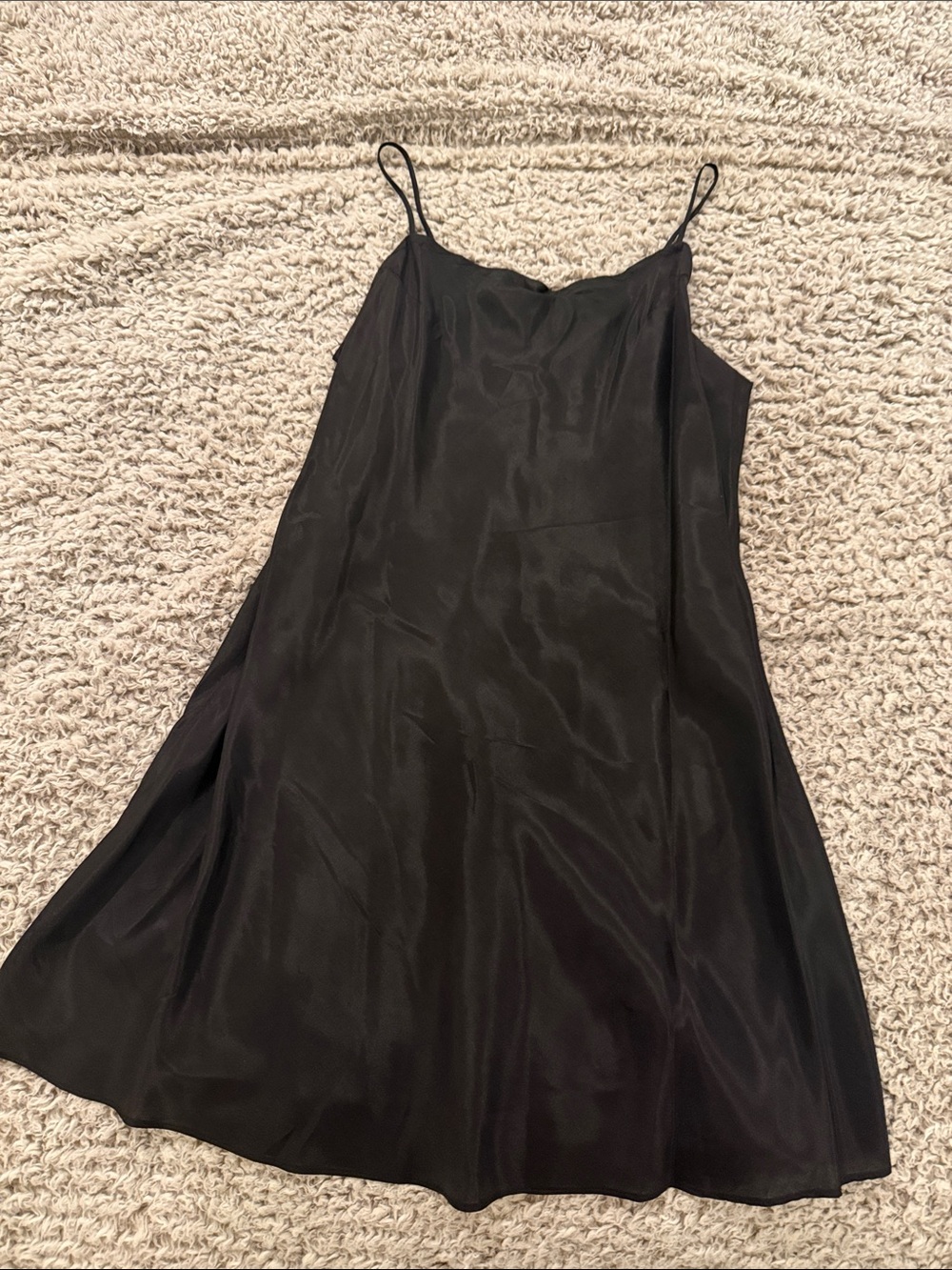 Black Satin Slip Dress